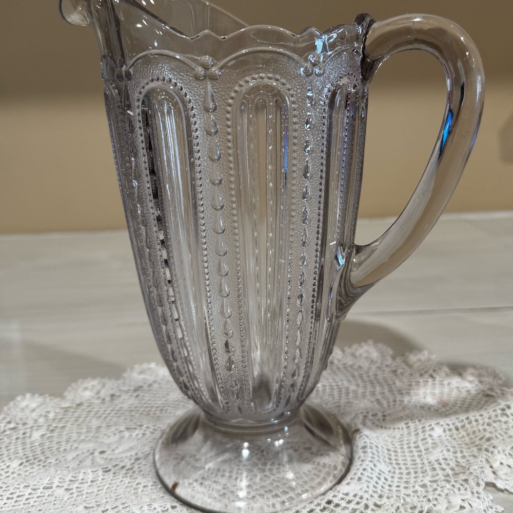 Rare vintage Pressed Glass Pitcher